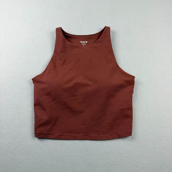 Old Navy Tops - Old Navy PowerChill Cropped Athletic Tank Top Womens M Red Built In Bra